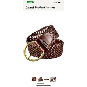 Women's 2" Wide Braided Woven Round Leather Belt - New! Still In Packaging